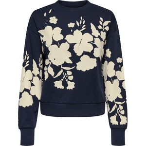Jacqueline de Yong Trui Jdycolum Life Print Sweat Jrs 15361321 Navy Blazer/whitecap Gray Flower Dames Maat - XS