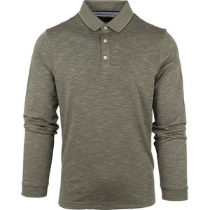 Suitable - Long Sleeve Polo Groen - Modern-fit - Heren Poloshirt Maat 3XL