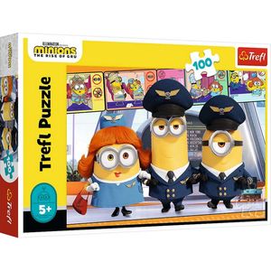 Trefl - Puzzles - ""100"" - Minions at the airport / Universal Minions the rise of Gru