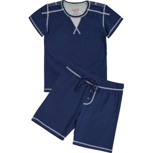 La V Shortama voor jongen- Effen donkerblauw 116-122