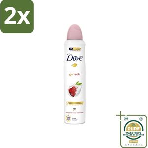 Dove - Deodorant - Spray Go Fresh - Granaatappel - Fruitige geur - 250 ml - Voordeelverpakking - 2 stuks - Dove Deodorant Spray - Geurige anti-transpirant