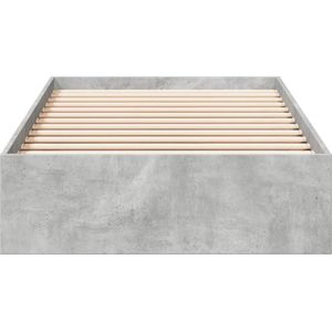 vidaXL - Bedframe - met - lades - bewerkt - hout - betongrijs - 90x190 - cm