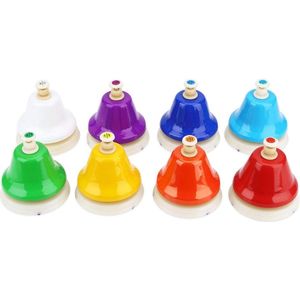 Handbells set - 8 noten, diatonisch en kleurrijk - Muziekinstrument voor familieactiviteiten en school - Geschikt voor bruiloften
