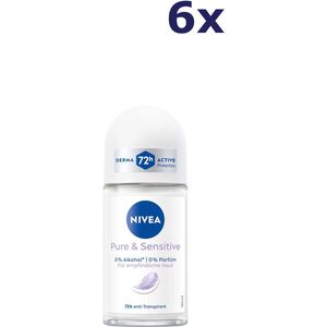 Nivea - Pure & Sensitive - Anti-Transpirant Roll-On - 50 ml - 6x