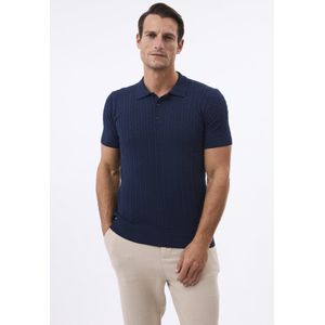 Felix Hardy - Tricot Polo Shirt - Navy - Korte Mouwen - Heren