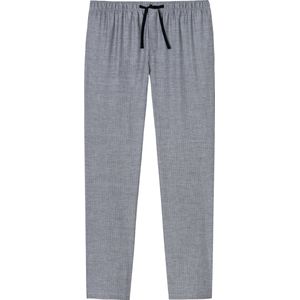 SCHIESSER Mix+Relax lounge broek - lange pijpen - dun niet elastisch - zwart met wit visgraat dessin - Maat: M