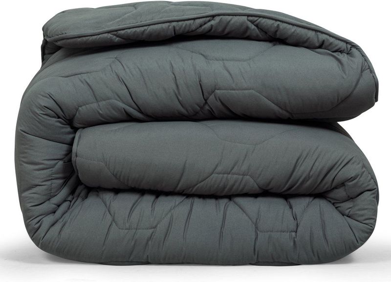 DoubleDry - 2 in 1 Dekbed - Antraciet - Eenpersoons - Wasbaar Dekbed Zonder Overtrek - 140x200