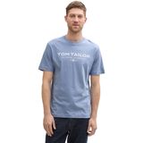 Tom Tailor Cotton Logo Print T-shirt Met Korte Mouwen Blauw XL Man