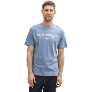 Tom Tailor Cotton Logo Print T-shirt Met Korte Mouwen Blauw XL Man