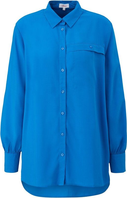 s.Oliver - Blouse - Koningsblauw - Klassieke Blouse - Lange Mouw