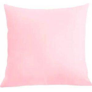 Kussensloop 50x60 cm Effen Lichtroze Katoen met Rits