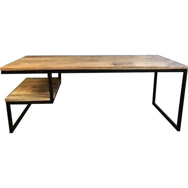 Ptmd side-table riff 132 cm mangohout metaal rectangle industrieel -  meubels outlet | | beslist.nl