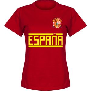 Spanje Dames Team T-Shirt - Rood - L