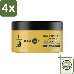 Taft - Irresistible Power 4 - Grooming Cream - Gladde finish - 100 ml - Voordeelverpakking - 4 stuks - Taft - Flexibele hold