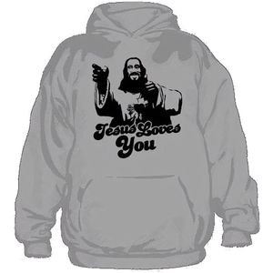 Hybris Jesus Loves You Hoodie SH-3-10664-H19-2 Grey-S
