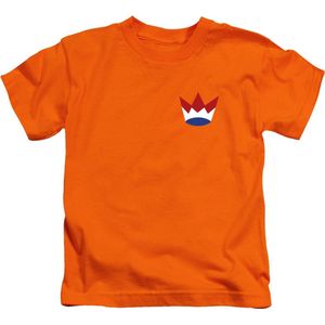 Kroon Vlag Koningsdag - T-Shirt Kinderen - Oranje - Maat 134_140
