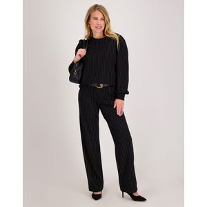 Je m'appelle Dames Broek Straight fit Met stretch - Zwart - Maat M