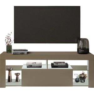 Nuvolix TV meubel - TV kast - TV tafel - met led-verlichting - wit - hout - 140*35*50CM