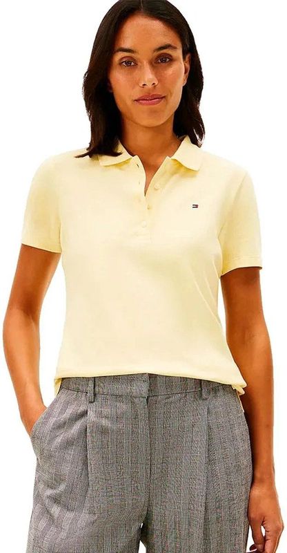 Tommy Hilfiger 1985 Slim Korte Mouw Poloshirt Geel S Vrouw