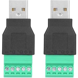 USB schroefklem stekker op 5 pin binnendraad Bolt Shield-adapter - 2 stuks .