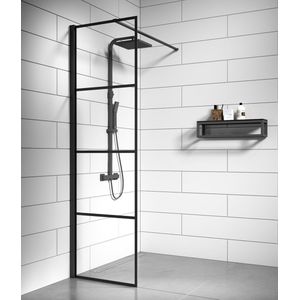 Badplaats Douchewand Essos 50 x 200 cm - Zwart – Inloopdouche 8 mm Veiligheidsglas