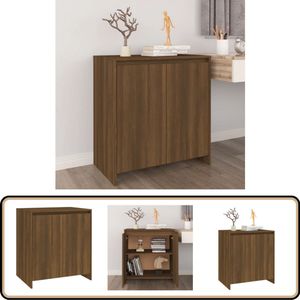 vidaXL Dressoir - 70x41x75 cm - Bewerkt Hout - Bruin Eiken Dressoir - Bijzettafel - Houten Dressoir - Bruine Meubels - Opbergkast