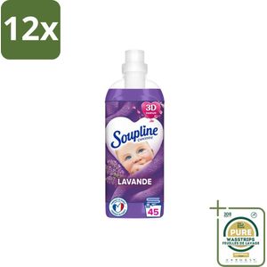 Soupline - Wasverzachter - Lavendel - 45 Wasbeurten - 1L - Voordeelverpakking - 12 stuks - Zachtheid - Frisheid