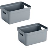 Opbergmand - Grijs - Stof - 30x30x30 cm