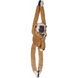 Pluche Gibbon Aap met Baby Knuffel 84 cm