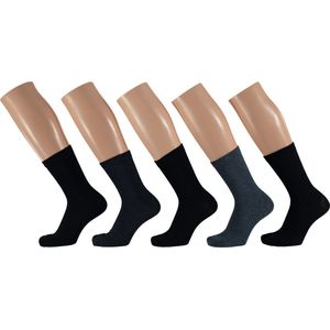 Apollo - katoenen kindersokken basic - 5-Pak - Blauw -Maat 23/26 - Kindersokken jongens - Kindersokken meisjes - Kindersokken