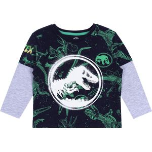 Marineblauwe en grijze Jurassic World jongensblouse