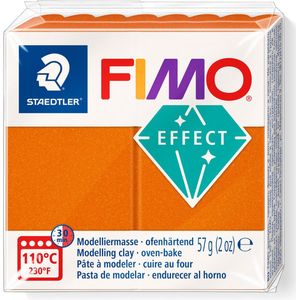 FIMO effect ovenhardende boetseerklei standaard blokje 57 g - metallic oranje