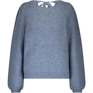Red Button Trui Sweater With Knot Srb4740 Mid Blue Dames Maat - S