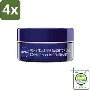 NIVEA - Nachtcrème - Essentials +24U Voedend - Voor gevoelige & droge huid - Met Sheaboter & Amandelolie - 50 ml - Voordeelverpakking - 4 stuks - Nivea nachtcreme - Voedende nachtcreme