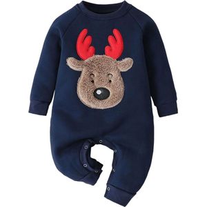 Kerst baby kleding - Kerstkleding baby - Kersttrui - Stijlvol, Zacht en Warm – Donkerblauw – Maat 62/68 (2-6 maanden)