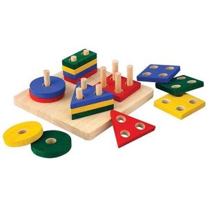 PlanToys Houten Speelgoed Geometrisch Sorteerbord