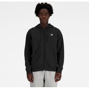 New Balance - Zip-Through Hoodie - Zwart - Heren - Katoen