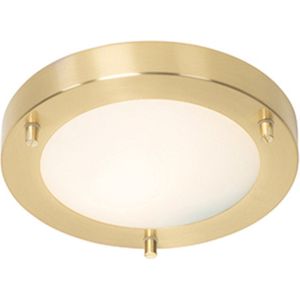 QAZQA yuma - Moderne Plafondlamp voor buiten - 1 lichts - Ø 18.3 cm - Goud/messing - Buitenverlichting