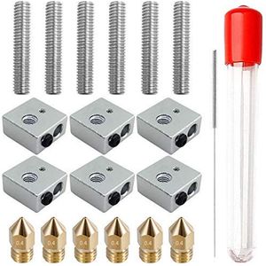 3D printer reserveonderdelen - 3D Printer Nozzles - Aluminium Verwarmblok, RVS MK7/MK8 Nozzle Kit, 3D Printer Accessoires