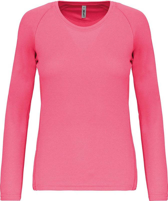 PROACT - PA444 - Damessportshirt - Fluorescent Pink - Lange Mouwen