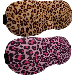 3D Slaapmaskers Panter Goud & Panter Roze - Thuis - Slaapmasker - Verduisterend - Onderweg - Vliegtuig - Festival - Slaapcomfort - oDaani