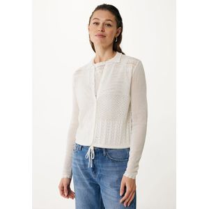 Mexx Cardigan Patch Ajour Dull White Dames - Maat S