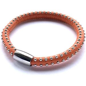 Jolla - dames armband - magneet - staal - leer - Rock'nRoll - Oranje