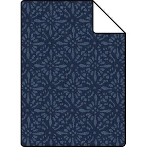 Proefstaal ESTAhome behang oosters motief blauw - 148322 - 26,5 x 21 cm