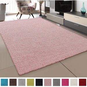 Vloerkleed Shaggy Hoogpolig Loca Licht Roze -200x290CM