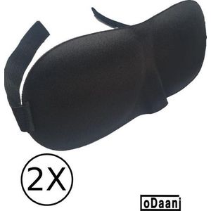 3D Slaapmasker zwart 2 stuks – Slaapcomfort – oDaani
