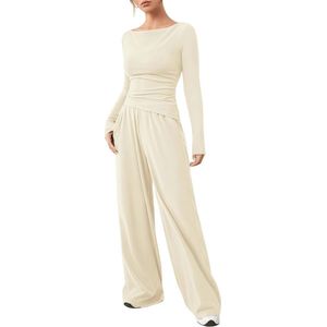 Tweedelig trainingspak voor dames, sweatshirt en broek, comfortabel en stijlvol voor herfst en winter