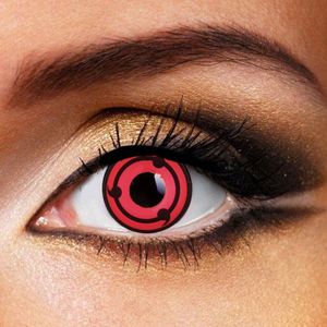 Partylens® kleurlenzen - Sharingan Naruto 3 - jaarlenzen met lenshouder - partylenzen