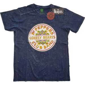 The Beatles - Sgt Pepper Drum Heren T-shirt - L - Blauw