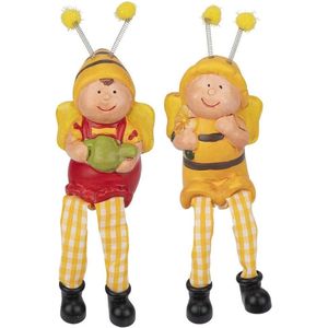 Decoratieve figuren met hartjes en steekpoten | Lente & Pasen | Kantenstoel | 18 cm Bijen